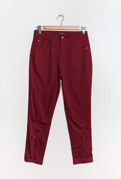 Picture of JEANS LIKE TROUSER WITH STITCH WINE